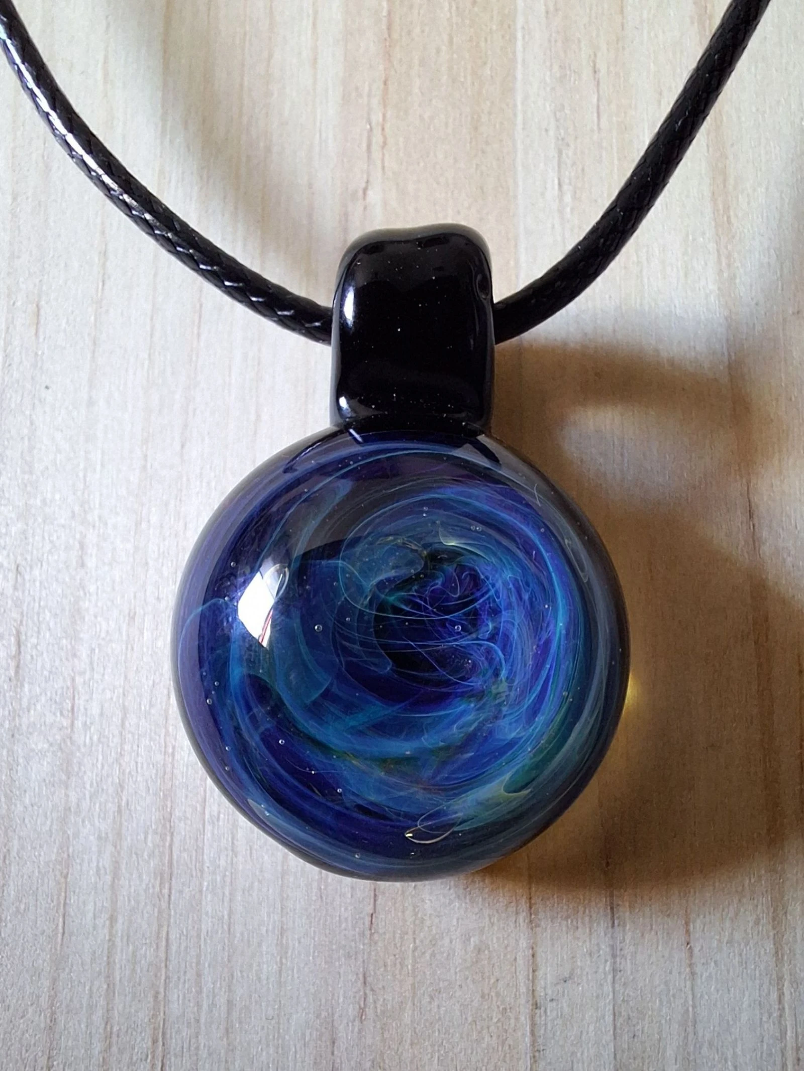 Handgemaakte lampwork glas hanger " galaxy "  – photo 2